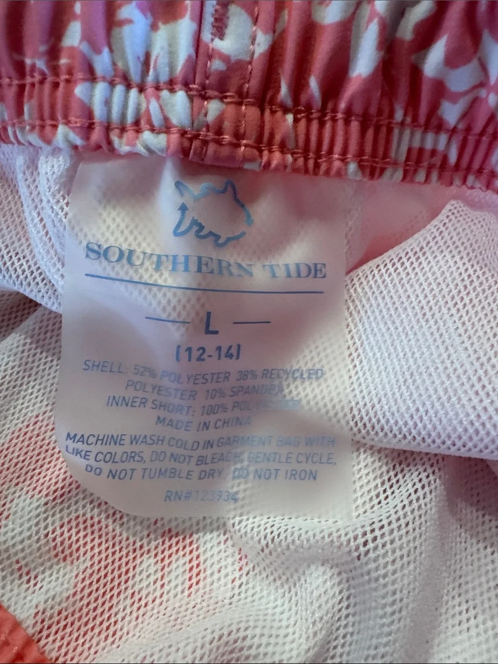 Southern Tide Pink & White Floral Kids Swim Trunks
